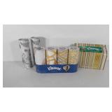 Kleenex tissues and hand towels