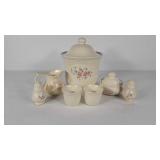 Pfaltzgraff three quart canister, salt & pepper