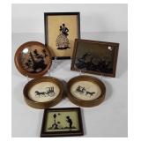Framed silhouette collection, six