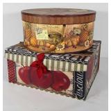 Two heavy paper decorative storage boxes