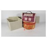 Decorative storage, five cloth cubes, heavy paper