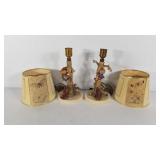 Pair of W. GOEBEL lamps with 8" shades