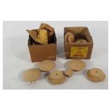 Wooden knobs with hardware, mostly 2.5"