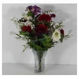 Everlasting floral arrangement in 8" glass vase