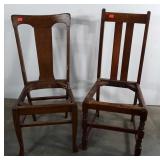 Two Antique Oak Chair Frames, no seats, both in