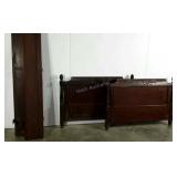 Head and footboard, side rails but no hardware,