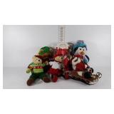 Plush toys (5) and snowmen on a sled
Seller