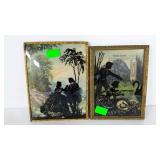 Silhouette advertising thermometer and print