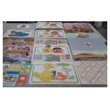Placemats, includes hotwheels themed, sesame