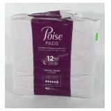 Two packs of poise pads, unopened, 45 pads per