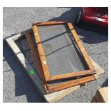 3 Pine Frames, 2 Screens 17x31", one window type