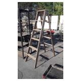 Wood 6ft Step Ladder, marked W.E.C. Co