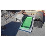 3pc Galvanized Lot, 20x35" tray, green color