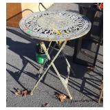 Iron Works Outdoor Folding Side Table, decorative