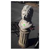 Gardening Concrete Bust Decor, column design base