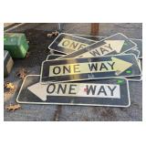 6 Road Signs, One Way Arrow Directional Aluminum