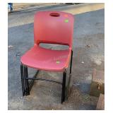 Set of 5 Chairs, poly molded seating, Stackable