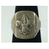 Sterling silver antique Boy Scout ring size 4