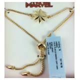 Captain marvel star lariat bracelet bolo goldtone