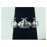 Sterling silver size 7 bee ring