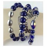 Three lapis lazuli simulated blue diamond