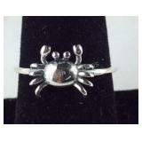 Sterling silver size 9 crab ring