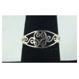 Sterling silver filigree ring size 8