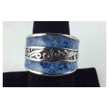 Size 8.75 lapis lazuli 2.50ct stainless ring