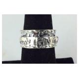 Size 7 artisan crafted Sterling elephant spinner