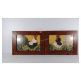2 rooster prints