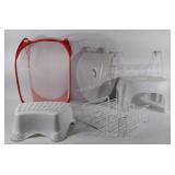 Bathroom group, 2 step stools, towel holder, soap