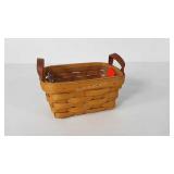 2005 Longaberger basket with leather handles,