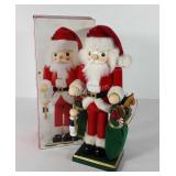 Santa Claus nutcracker with box, 14" tall