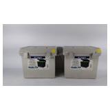 2 portable file boxes