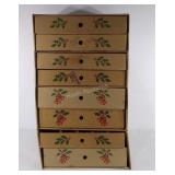 Christmas storage box with ornaments (some have