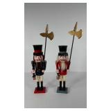 Pair of nutcrackers, stand 21" tall, blue needs