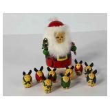 Santa doll with nine reindeer