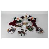 Snowmen holiday decor, metal ornaments,  figurine