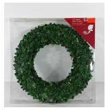 LED holiday lighted glitter wreath, works
