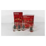 Christmas tree glassware, seven highball tumblers