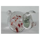 Glass pig paperweight, 4"