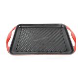 Le Creuset cast enameled flat grill pan, 9x13