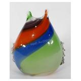 Art glass vase, artist signed, 9"