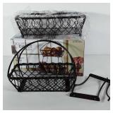 Gourmet basics Mikasa 2-tier flatback basket, new