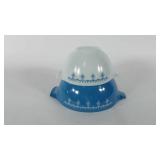 Two Pyrex nesting/mixing bowls, blue Garland and