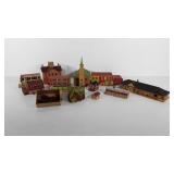 Model train stores and houses, heavy cardstock