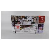 Snowman Lanternes with shepherds hooks, do work,