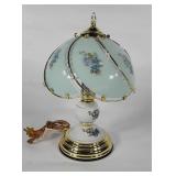 Touch lamp, glass shade, stands 14" tall, works