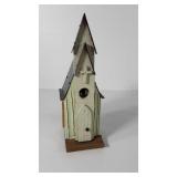 Church shaped bird house, 11" tall, wood and
