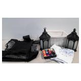 Mixed group, mini pool balls (missing 6), basket,